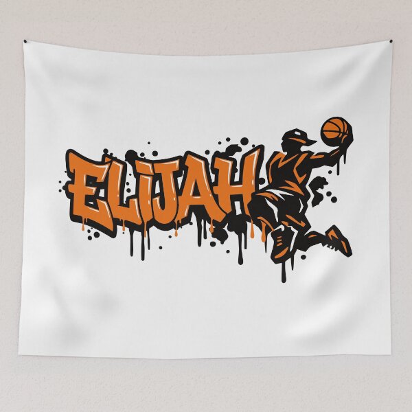 Item preview, Elijah Basketball Graffiti Street Art Slam Dunk Design designed and sold by digital.stickerperso.com.