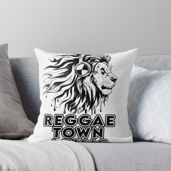 Item preview, Reggae Town Music Lion Wearing Headphones Vintage Retro Silhouette Rasta Graphic Design designed and sold by PhocoNibict.