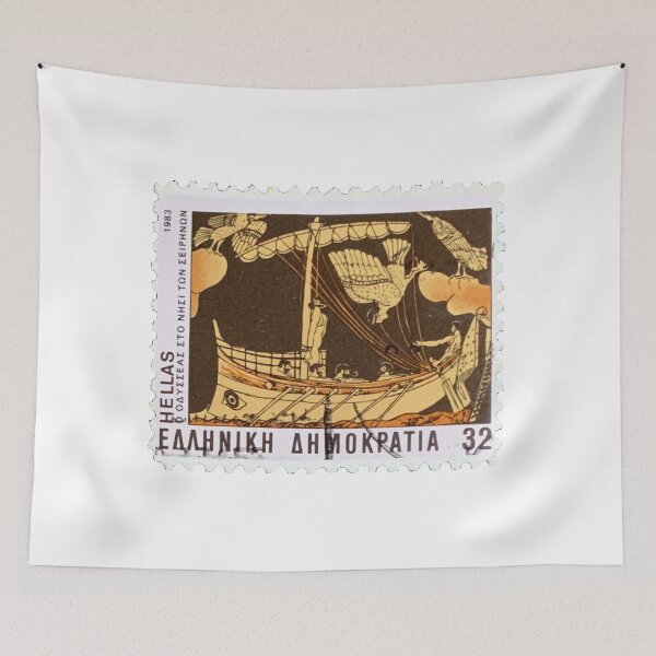 Aperçu de l'œuvre Timbre-poste vintage Hellas Boat créée et vendue par red-amber65.