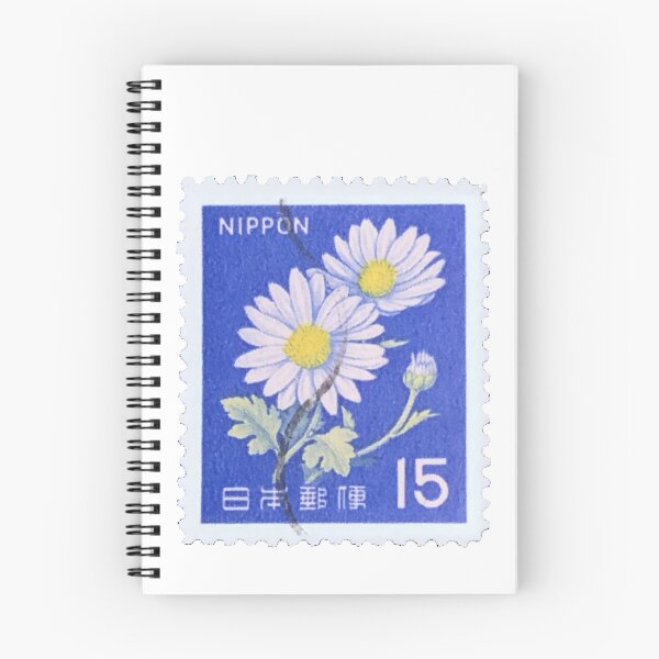 Artikelvorschau, Nippon Daisys auf blauer Japan-Briefmarke entworfen und verkauft von red-amber65.