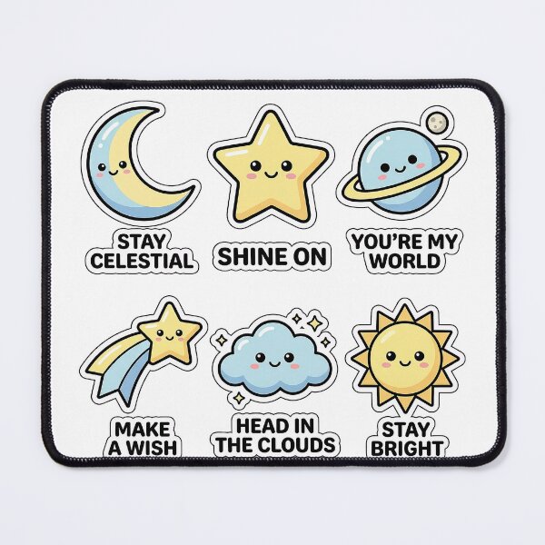 Item preview, Kawaii Starry Sky Sticker Pack - Cute Celestial Moon & Planet Puns designed and sold by SimpleP.
