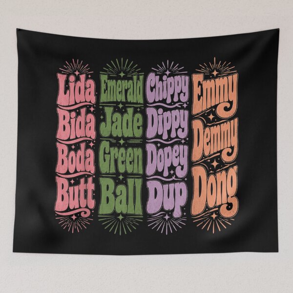 Item preview, Retro Groovy Wavy Aesthetic Colorful Typography Name Rhymes Quirky Graphic Pattern designed and sold by PhocoNibict.
