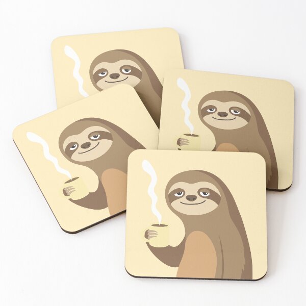 Item preview, Cute Sleepy Sloth Drinking Coffee designed and sold by WormJ.