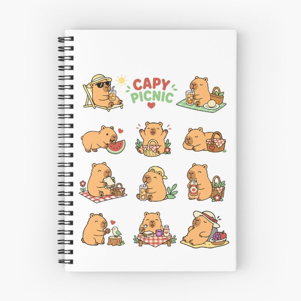 Item preview,  Capy Picnic - Chill Capybara Sticker Pack - Tee designed and sold by RedStreamStudio.