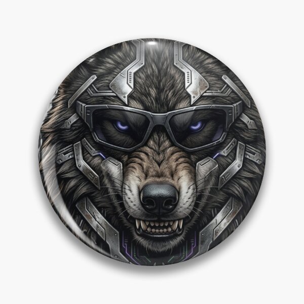 Item preview, Cyberpunk Wolf Futuristic Mech Cyber Animal Art designed and sold by JeevanStickers.