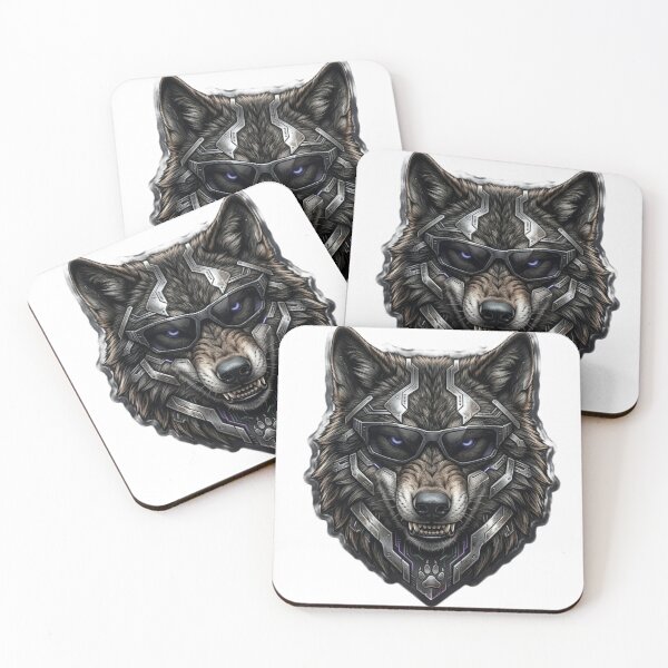 Item preview, Cyberpunk Wolf Futuristic Mech Cyber Animal Art designed and sold by JeevanStickers.