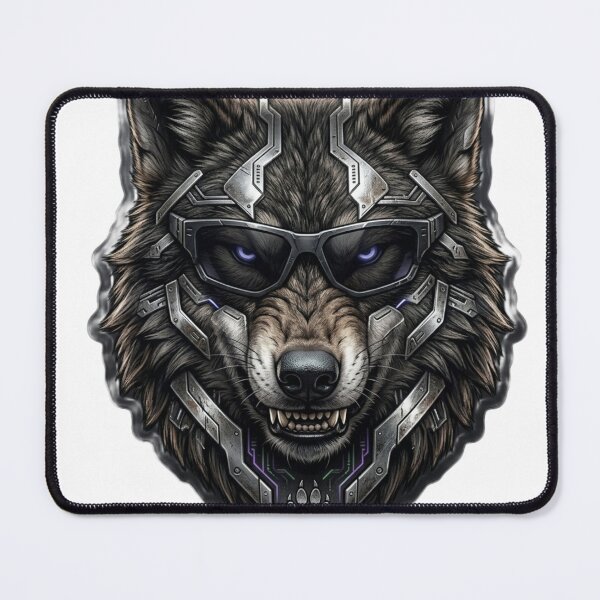 Item preview, Cyberpunk Wolf Futuristic Mech Cyber Animal Art designed and sold by JeevanStickers.