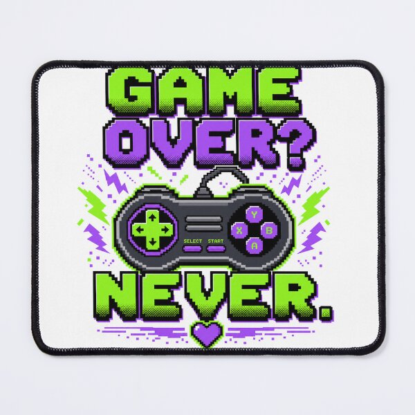 Item preview, Game Over? Never — Retro Pixel Art Gamer T-Shirt designed and sold by WornWildCo.