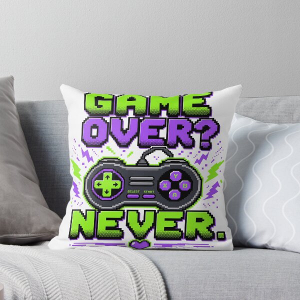 Item preview, Game Over? Never — Retro Pixel Art Gamer T-Shirt designed and sold by WornWildCo.