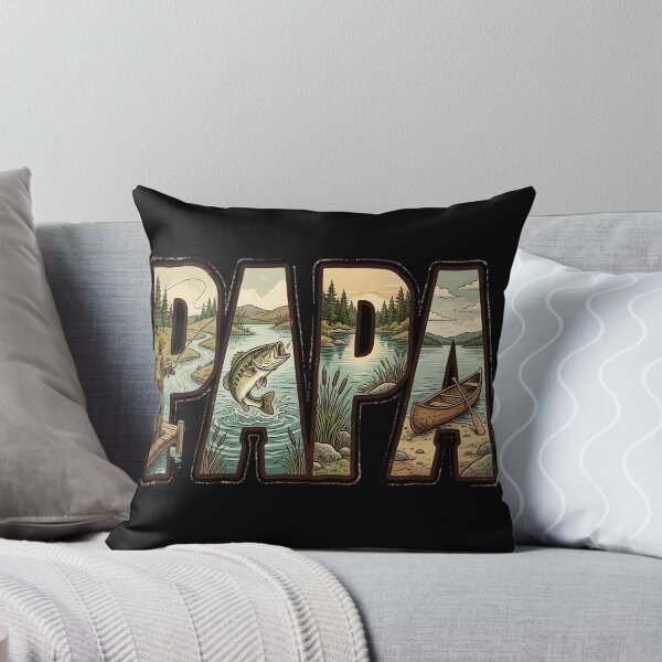 Item preview, Papa Fishing Lake Adventure Retro Nature Design designed and sold by Ladys-Gents.