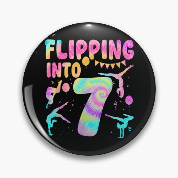 Item preview, Flipping Into 7 Gymnastics Tie Dye 7th Birthday Girl Gymnast Theme designed and sold by ObukiLantara.