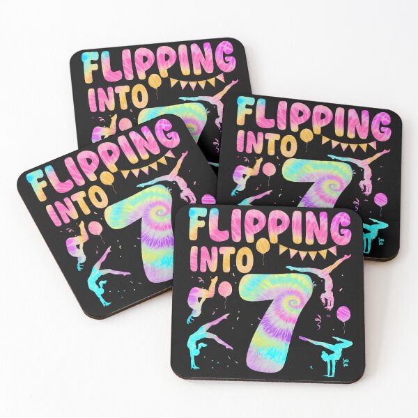 Item preview, Flipping Into 7 Gymnastics Tie Dye 7th Birthday Girl Gymnast Theme designed and sold by ObukiLantara.