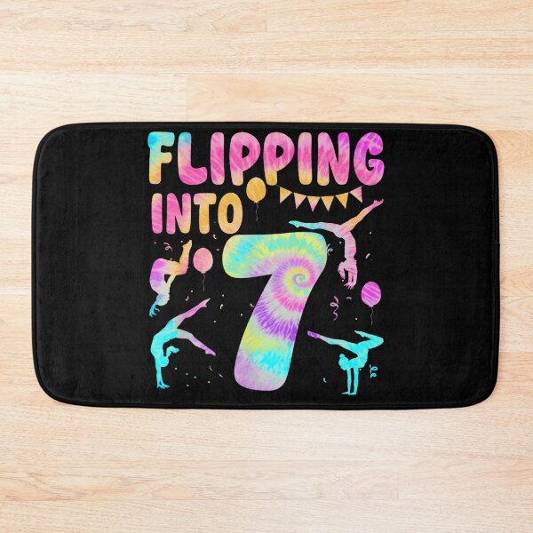 Item preview, Flipping Into 7 Gymnastics Tie Dye 7th Birthday Girl Gymnast Theme designed and sold by ObukiLantara.