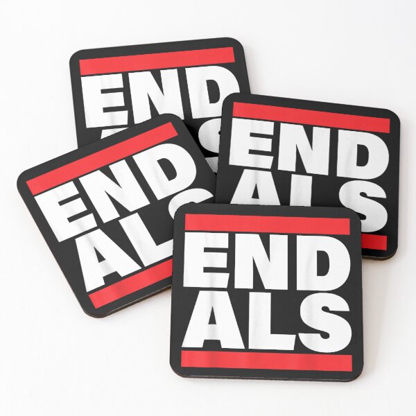 Item preview, End ALS Lou Gehrig Disease Awareness Bold Red Block Typography Merch designed and sold by ObukiLantara.