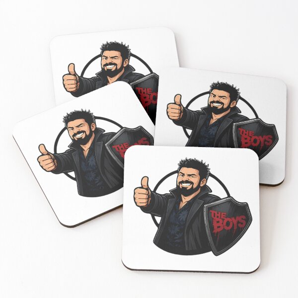 Item preview, Butcher Thumbs Up Dark Shield Anti-Hero Sarcastic Comic Art designed and sold by LoomisDreams.