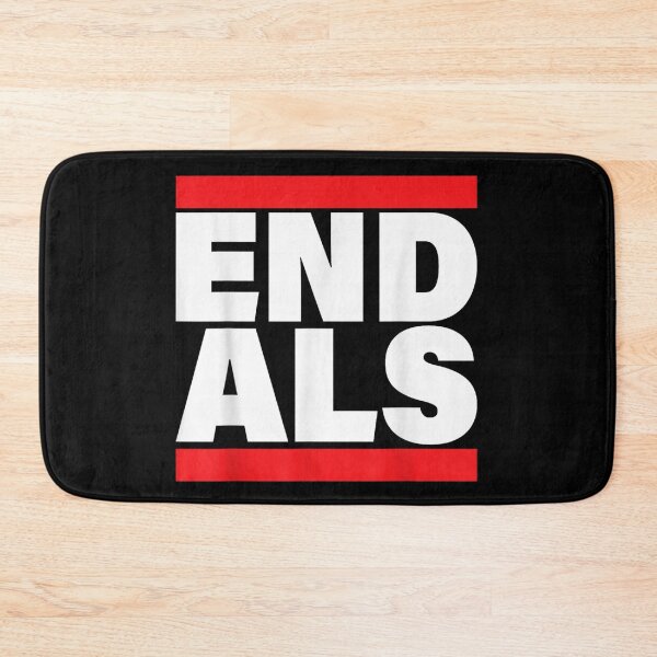 Item preview, End ALS Lou Gehrig Disease Awareness Bold Red Block Typography Merch designed and sold by ObukiLantara.