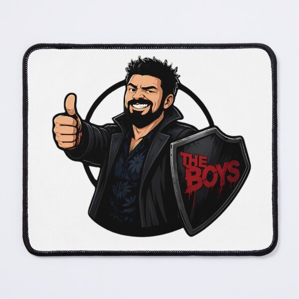 Item preview, Butcher Thumbs Up Dark Shield Anti-Hero Sarcastic Comic Art designed and sold by LoomisDreams.