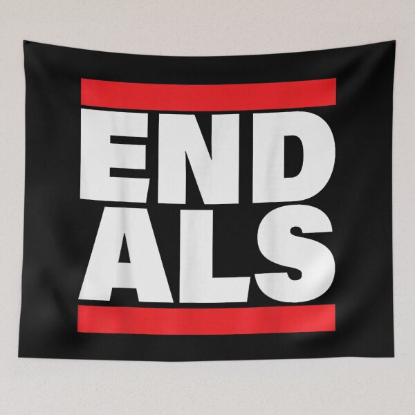 Item preview, End ALS Lou Gehrig Disease Awareness Bold Red Block Typography Merch designed and sold by ObukiLantara.