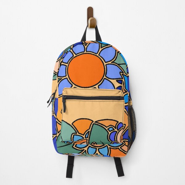 Item preview, Vibrant Blue and Orange Abstract Floral Garden Illustration designed and sold by ubborn.