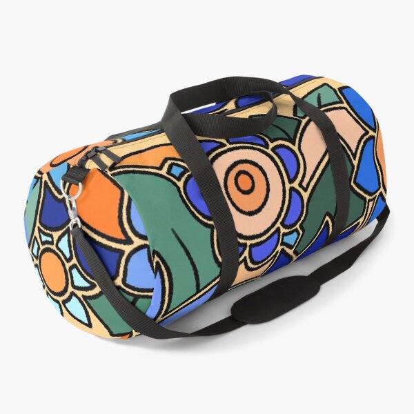 Item preview, Vibrant Blue and Orange Abstract Floral Garden Illustration designed and sold by ubborn.