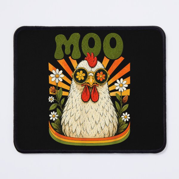 Item preview, Moo Cute Funny Vintage Hippie Chicken Flower Power Sunburst Glasses Graphic designed and sold by ObukiLantara.