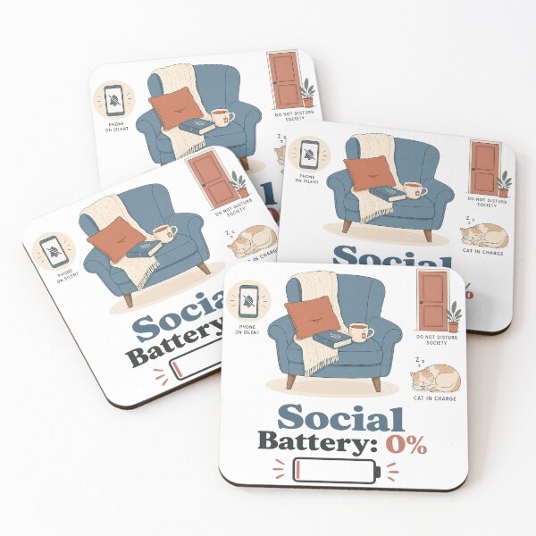 Item preview, Social Battery 0% — Funny Introvert T-Shirt designed and sold by WornWildCo.