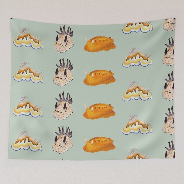 Item preview, Trio of Nudibranch - sea slug - green designed and sold by Poulpimousse.