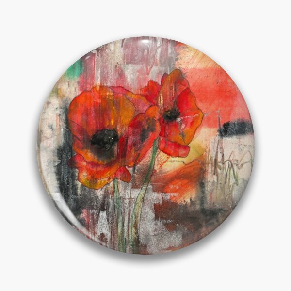 Item preview, Poppies Abstract Floral Mixed Media Painting designed and sold by Camille Woodward.