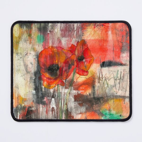 Item preview, Poppies Abstract Floral Mixed Media Painting designed and sold by Camille Woodward.