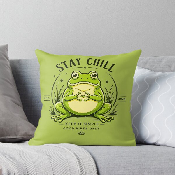 Item preview, Stay Chill Meditating Frog - Cozy Mindfulness Emblem designed and sold by TheSquirla.