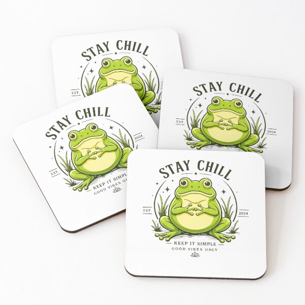 Item preview, Stay Chill Meditating Frog - Cozy Mindfulness Emblem designed and sold by TheSquirla.