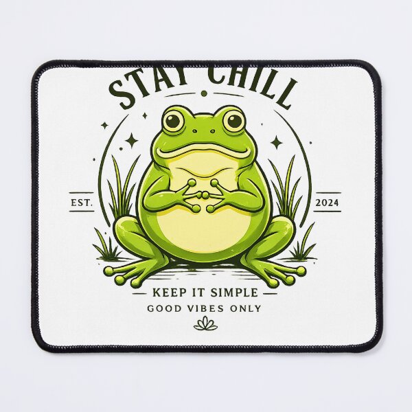 Item preview, Stay Chill Meditating Frog - Cozy Mindfulness Emblem designed and sold by TheSquirla.