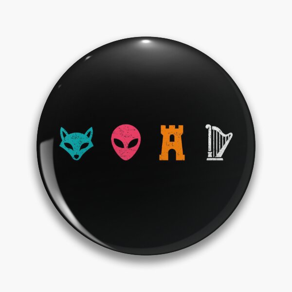 Item preview, Minimalist Pop Culture Abstract Graphic Icons Fox Alien Castle Harp Design designed and sold by PhocoNibict.