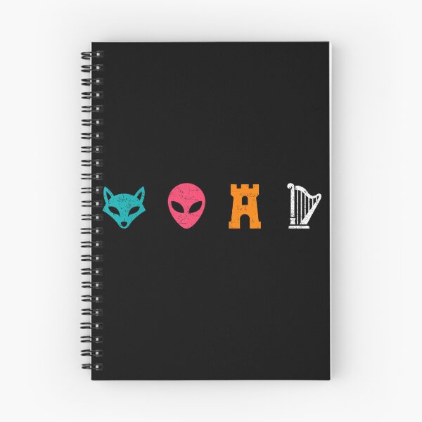 Item preview, Minimalist Pop Culture Abstract Graphic Icons Fox Alien Castle Harp Design designed and sold by PhocoNibict.