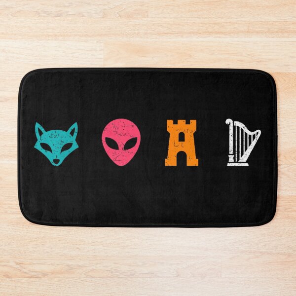 Item preview, Minimalist Pop Culture Abstract Graphic Icons Fox Alien Castle Harp Design designed and sold by PhocoNibict.