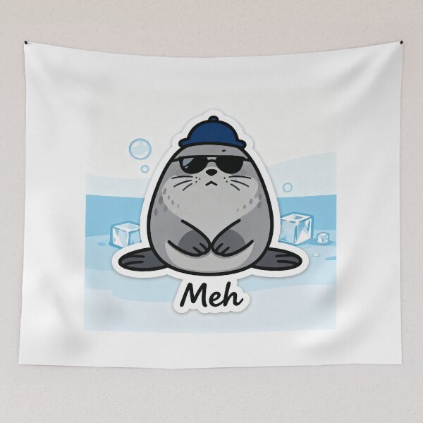 Item preview, Chill Seal Aesthetic Sticker MEH 7 designed and sold by HealthyEnvy.