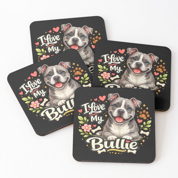 Item preview, I Love My Bullie Watercolor Pitbull Dog  designed and sold by ssmg80.