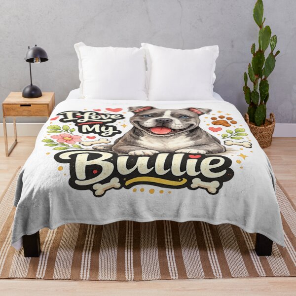 Item preview, I Love My Bullie Watercolor Pitbull Dog  designed and sold by ssmg80.
