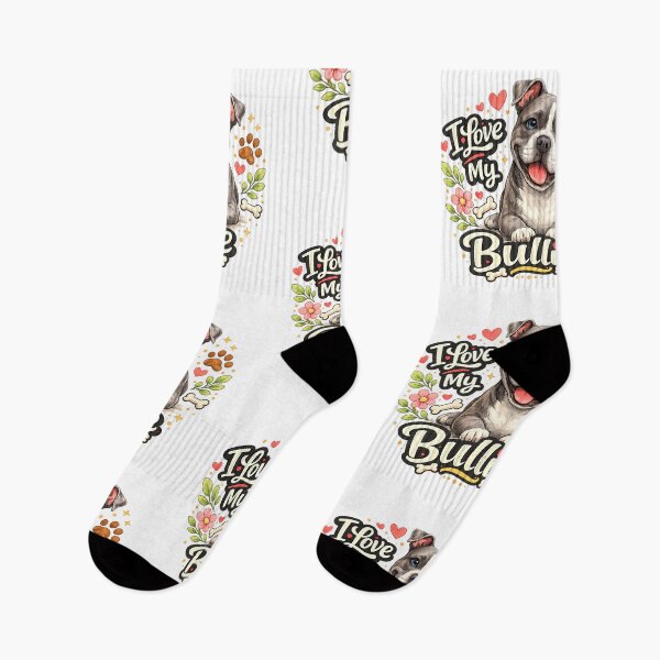 Item preview, I Love My Bullie Watercolor Pitbull Dog  designed and sold by ssmg80.