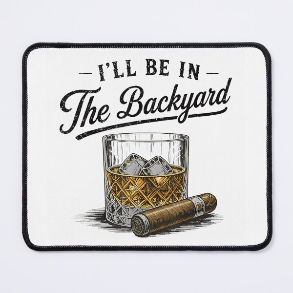 Item preview, Classic Whiskey Glass with Ice and Premium Cigar Backyard Relaxation Art designed and sold by PhocoNibict.