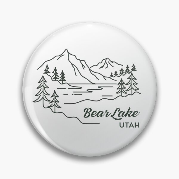 Item preview, Bear Lake Utah Minimal Line Art – Mountain Lake Nature Retro Design designed and sold by ArcticFoxStudio.