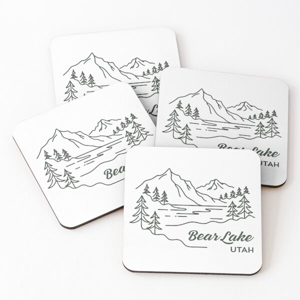 Item preview, Bear Lake Utah Minimal Line Art – Mountain Lake Nature Retro Design designed and sold by ArcticFoxStudio.