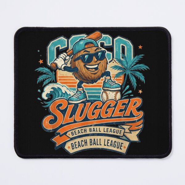 Item preview, Vintage Coco Slugger Beach Ball League Cartoon Coconut Baseball Player Graphic designed and sold by RuperDelois.