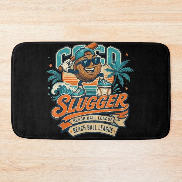 Item preview, Vintage Coco Slugger Beach Ball League Cartoon Coconut Baseball Player Graphic designed and sold by RuperDelois.
