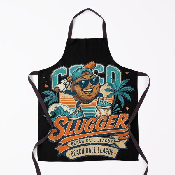 Item preview, Vintage Coco Slugger Beach Ball League Cartoon Coconut Baseball Player Graphic designed and sold by RuperDelois.
