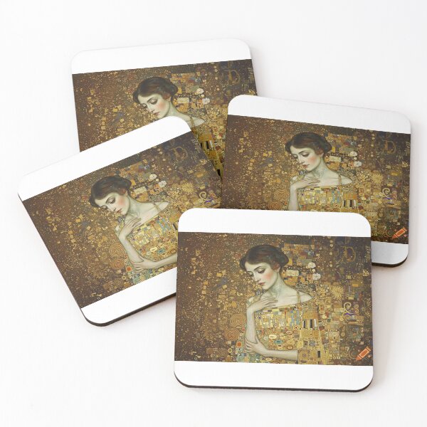 Item preview, A stylized portrait of a woman in the style of Gustav Klimt designed and sold by CarolineeKnight.