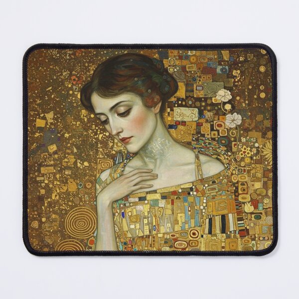 Item preview, A stylized portrait of a woman in the style of Gustav Klimt designed and sold by CarolineeKnight.