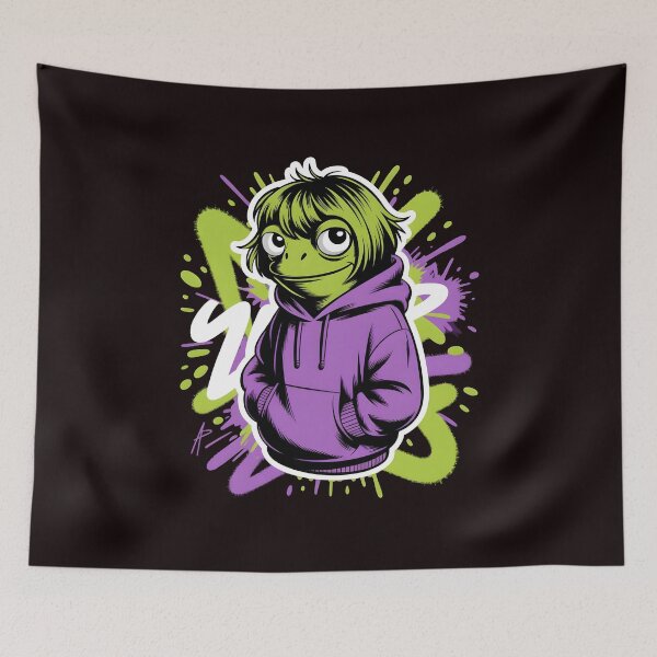 Item preview, Funny Frog Bob Haircut Meme Chaotic Internet Humor and Frog Meme Graphic designed and sold by Redgiant87x.