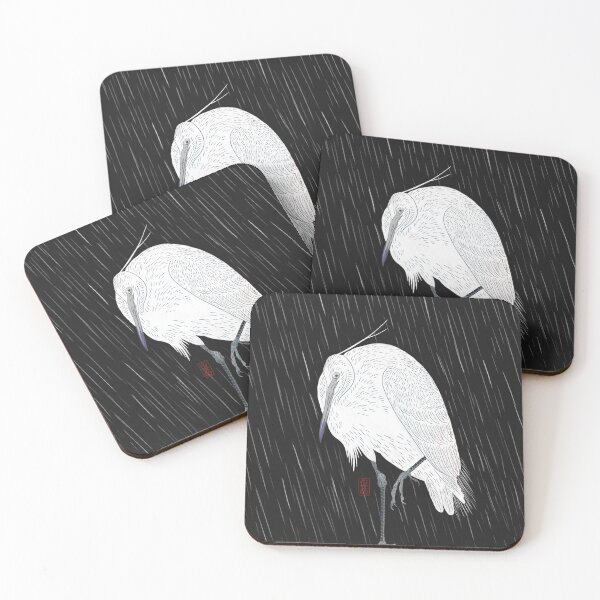 Item preview, Minimal Egret in Rain designed and sold by Syntetyc.