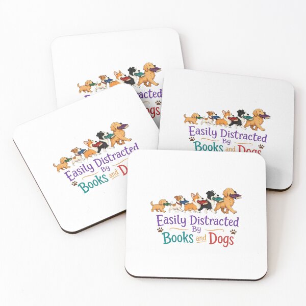 Item preview, Easily Distracted By Books and Dogs designed and sold by ziblod.